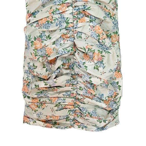 House of CB Kara Floral Ruched Cotton Ruffle Dress Size M - Picture 11 of 16